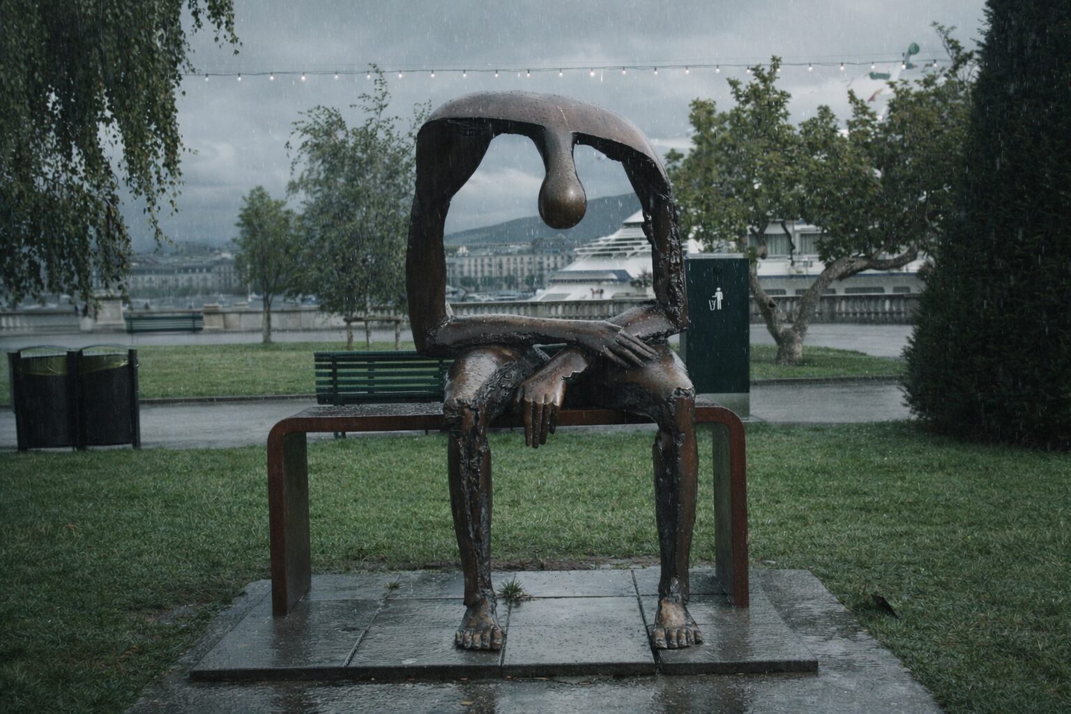 Melancholy, a sculpture created by Albert Gyorgy, portrays the void that grief leaves us with